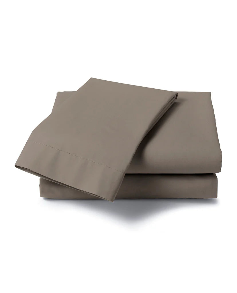 Taupe Flat Sheet - 100% Cotton Satin