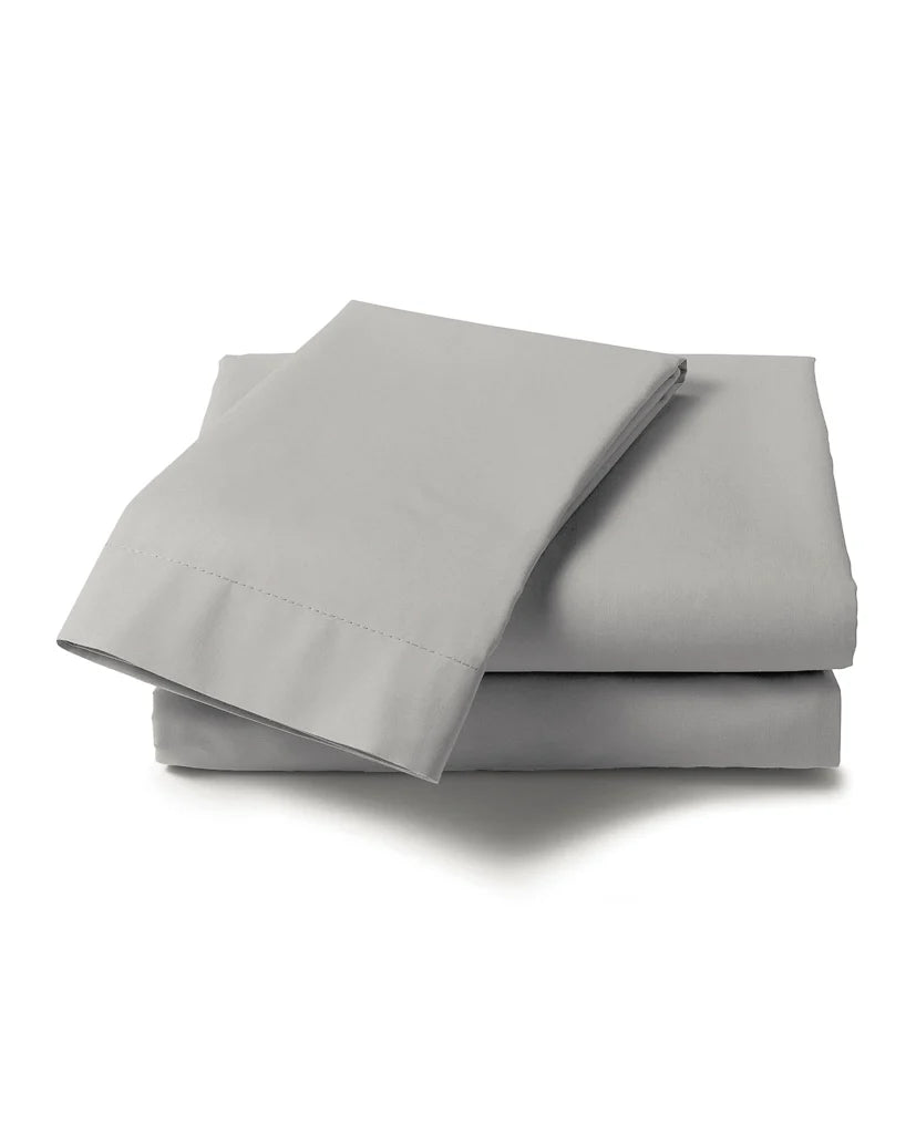 Glacier Grey Flat Sheet - 100% Cotton Satin