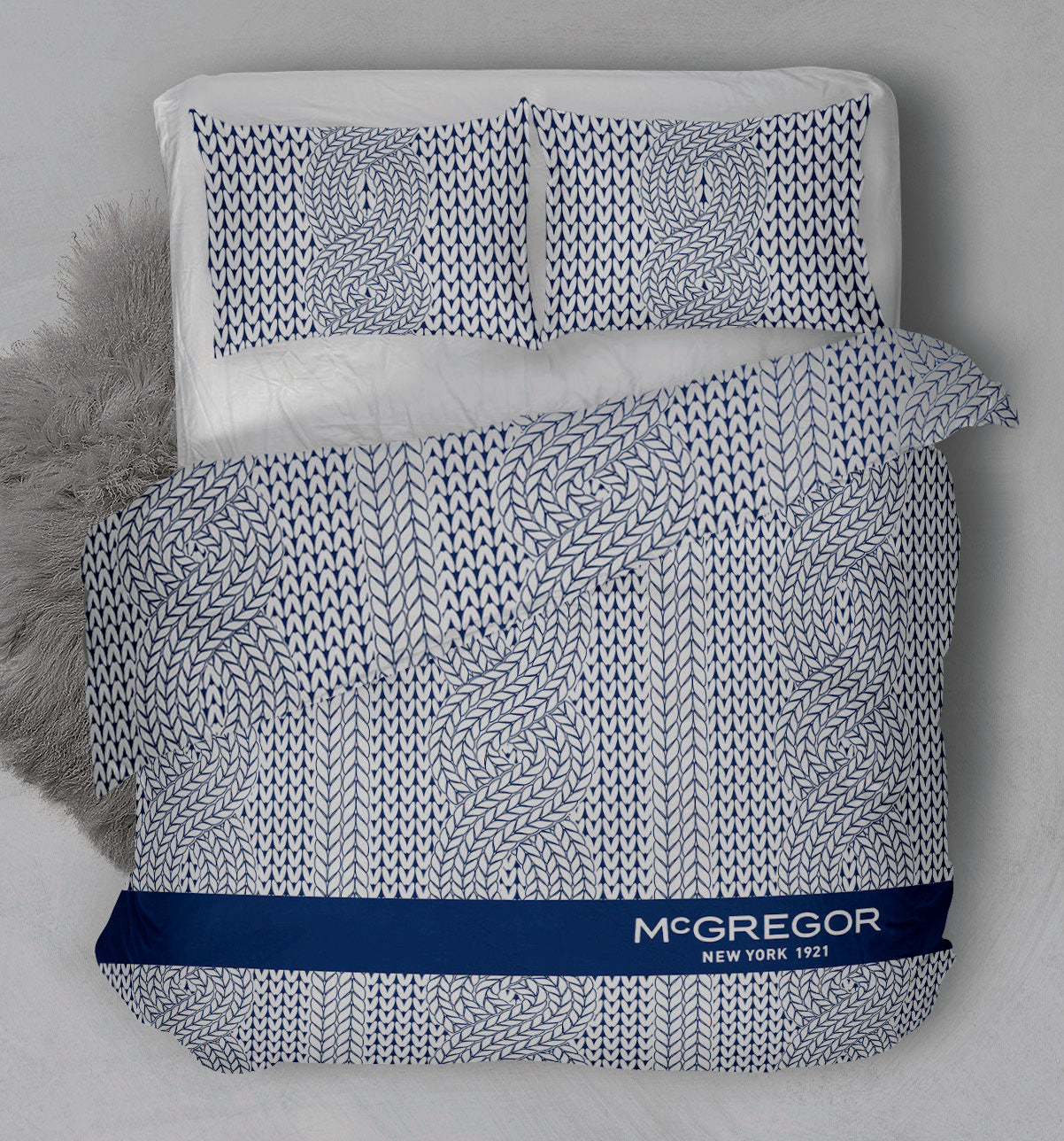 Roosevelt Blue Duvet Cover Set - 100% Cotton