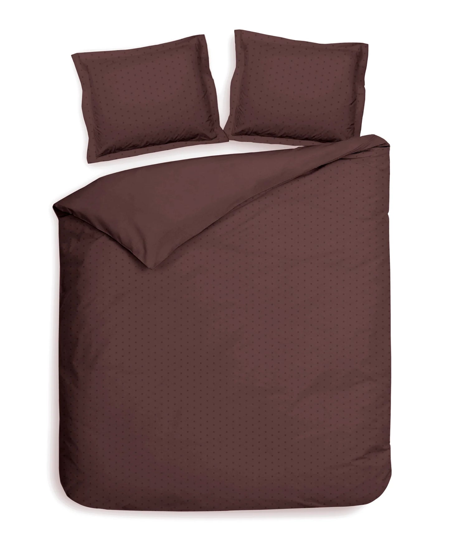 Brown Dobby Satin Duvet Cover Set