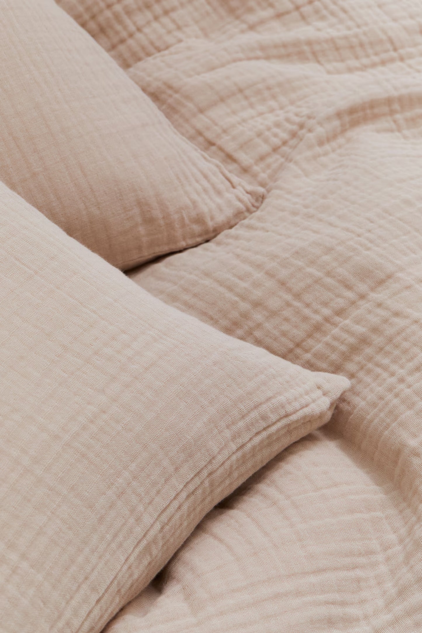 Blush Pink Premium Muslin Duvet Cover Set