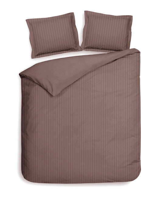 Rose Gold Stripe Satin Duvet Cover Set