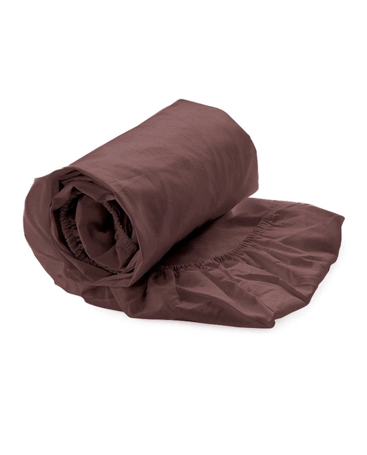 Brown Fitted Sheet - 100% Cotton Satin