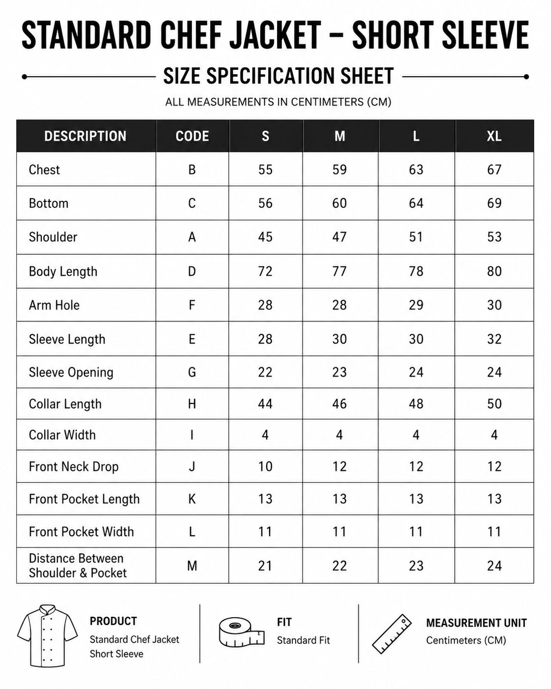 Chef Jacket Short Sleeve Men
