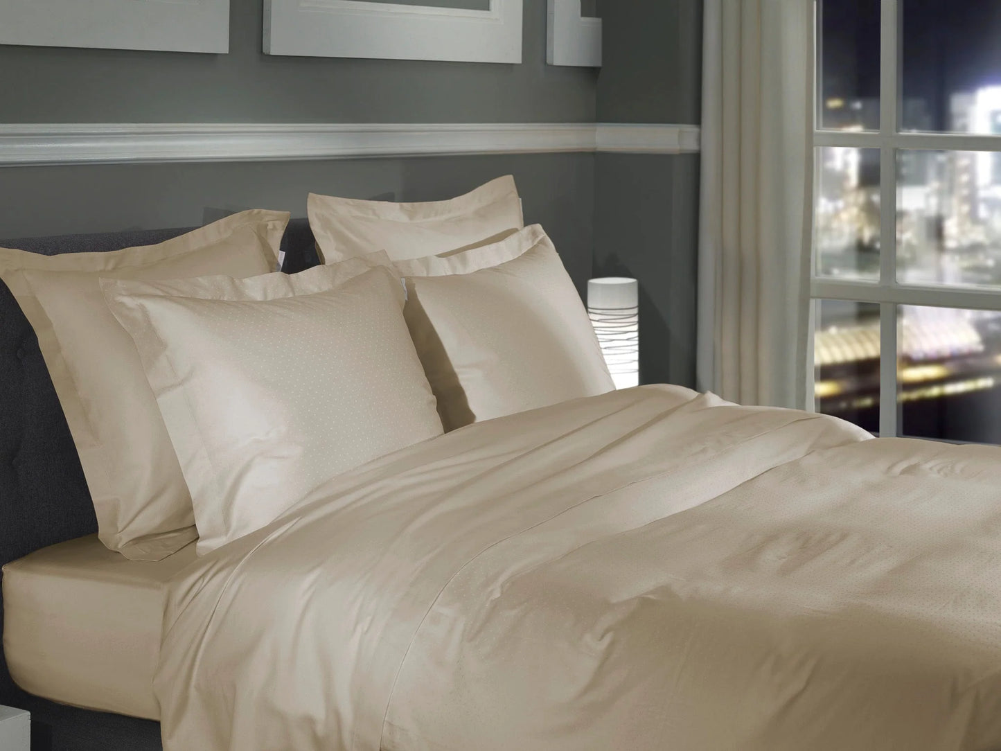 Sand Dobby Satin Duvet Cover Set