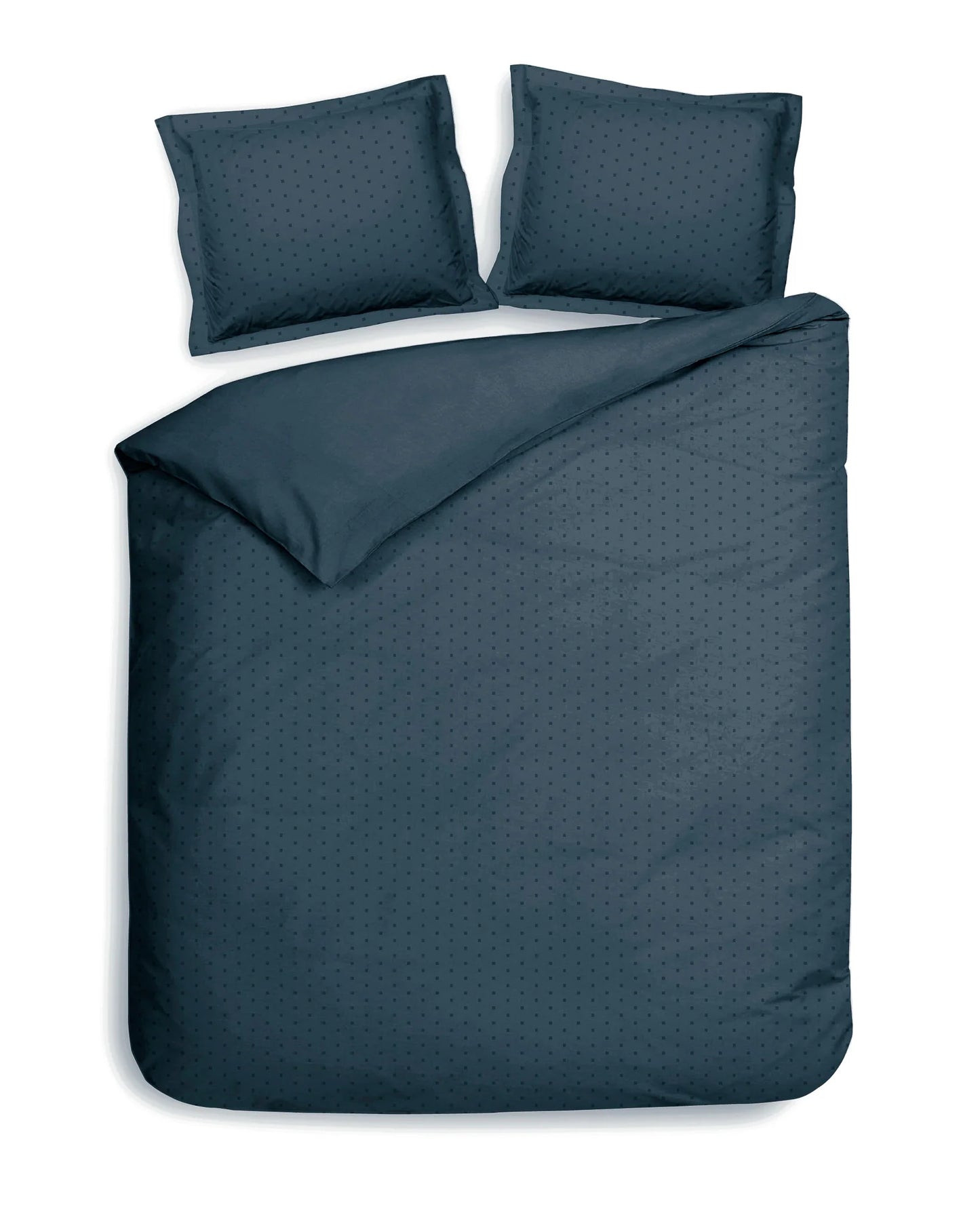 Navy Blue Dobby Satin Duvet Cover Set
