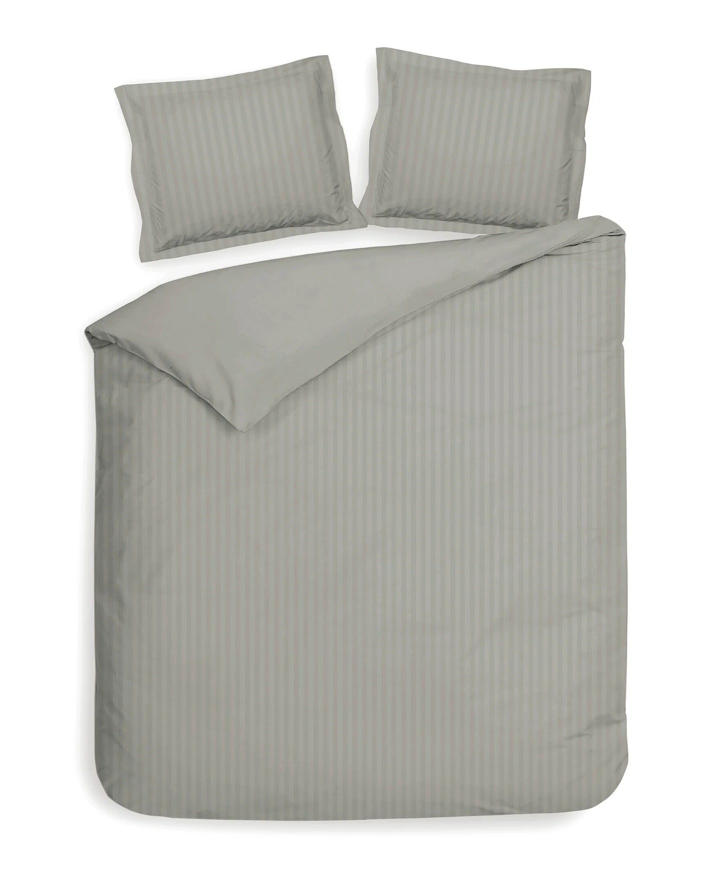 Glacier Grey Satin Stripe Duvet Cover Set