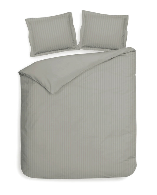 Glacier Grey Satin Stripe Duvet Cover Set