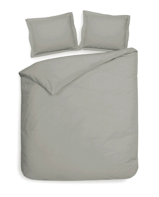 Cloud Grey Dobby Satin Duvet Cover Set