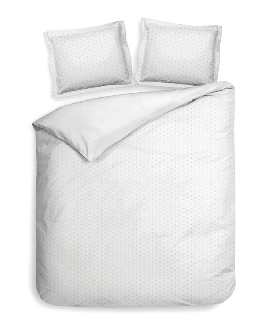 White Dobby Satin Duvet Cover Set