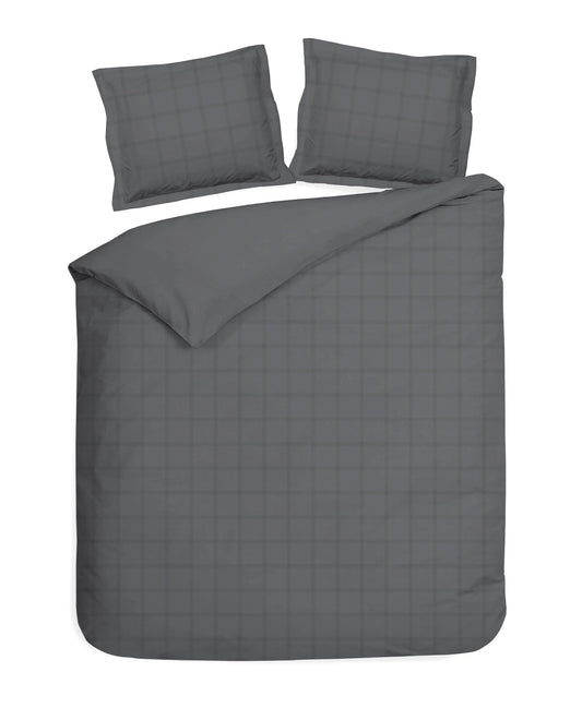 Anthracite Checked Duvet Cover Set