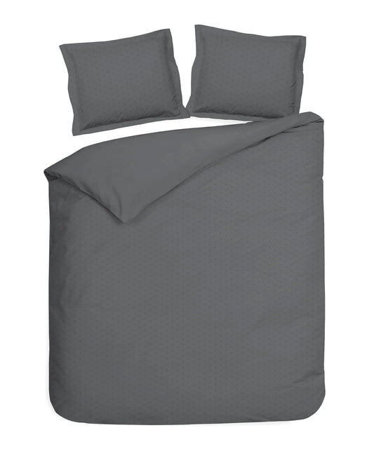 Anthracite Dobby Satin Duvet Cover Set