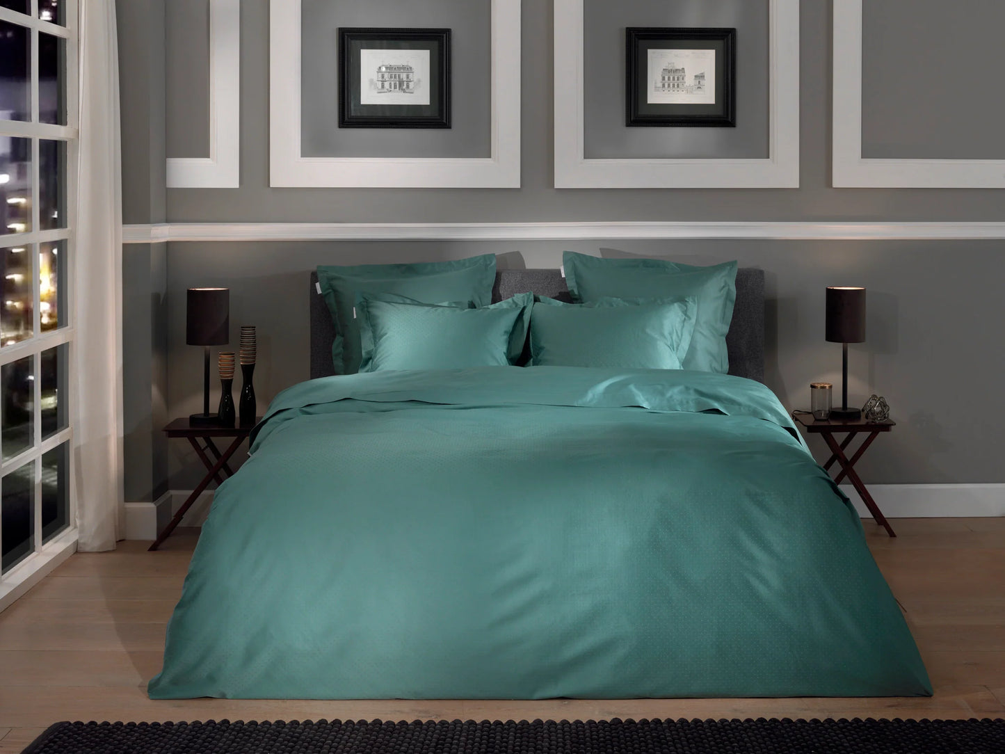 Mineral Green Dobby Satin Duvet Cover Set