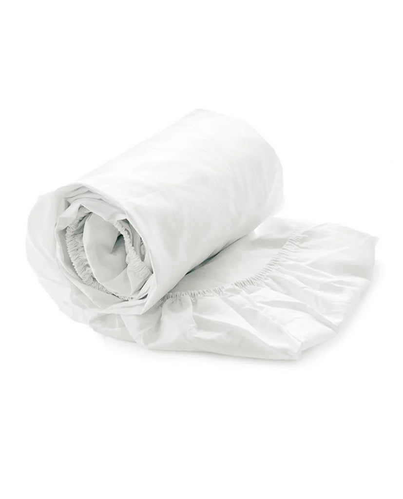 White Fitted Sheet - 100% Cotton Satin