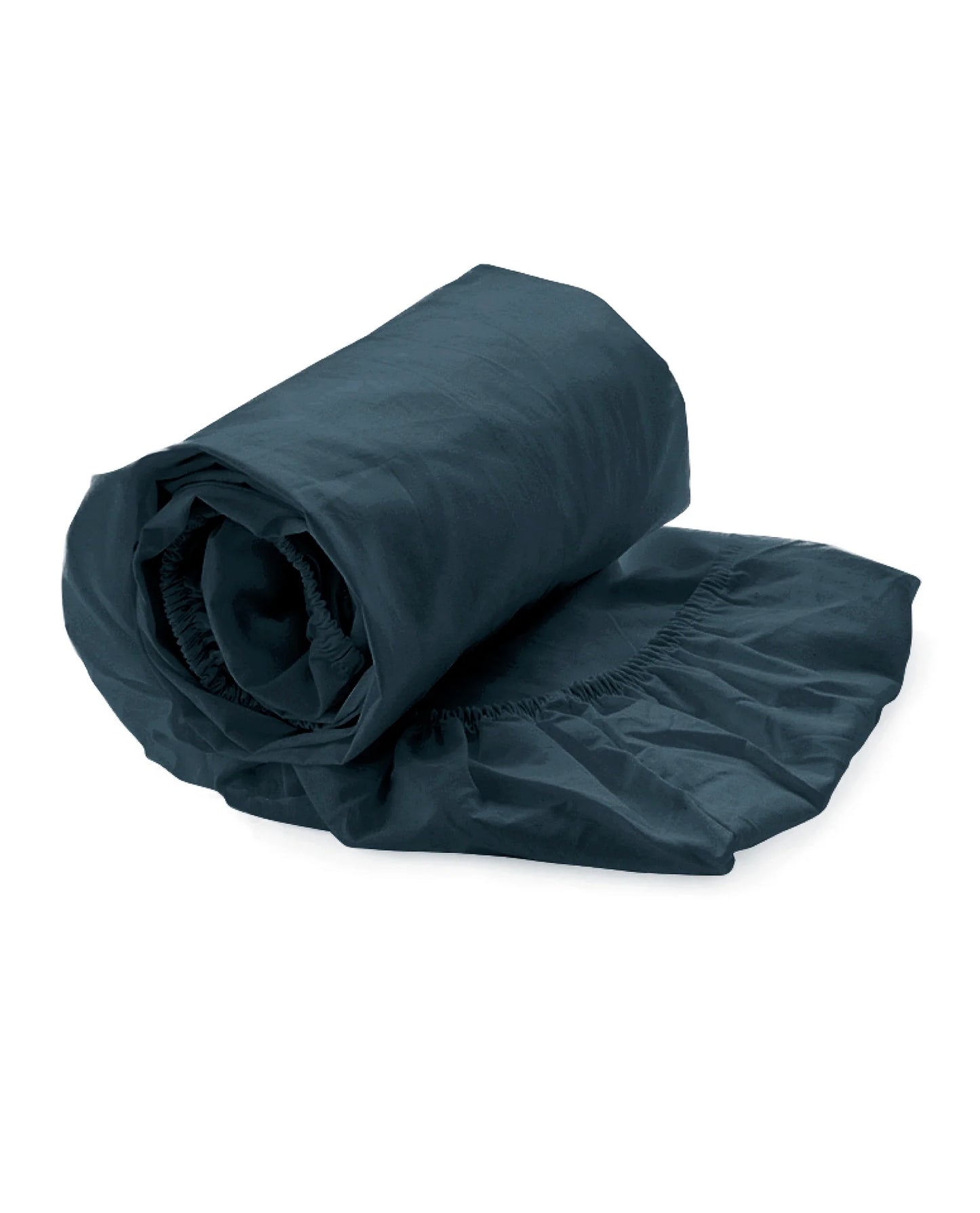 Navy Blue Fitted Sheet - 100% Cotton Satin