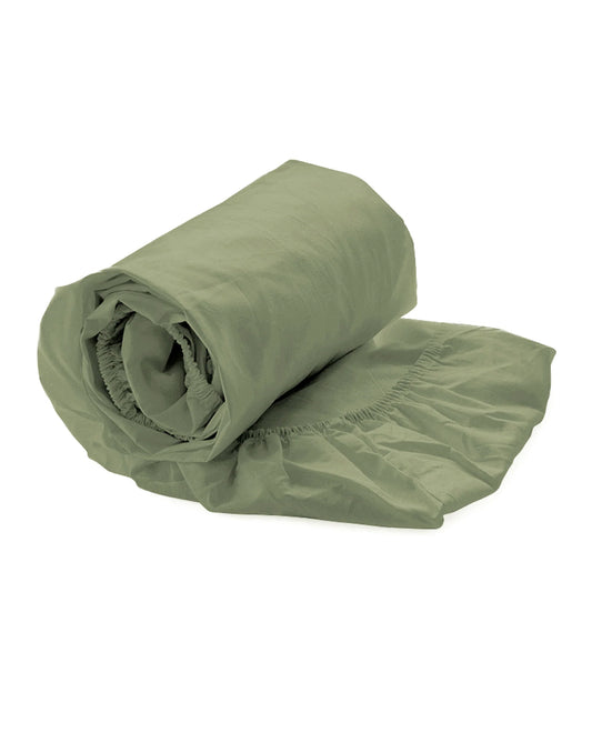 Light Green Fitted Sheet - 100% Cotton Satin