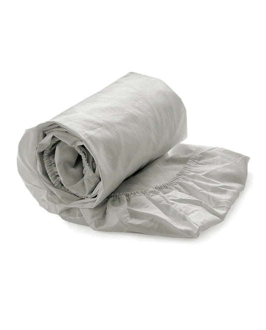 Cloud Grey Fitted Sheet - 100% Cotton Satin