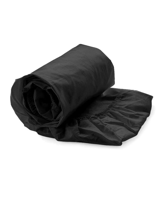 Black Fitted Sheet - 100% Cotton Satin