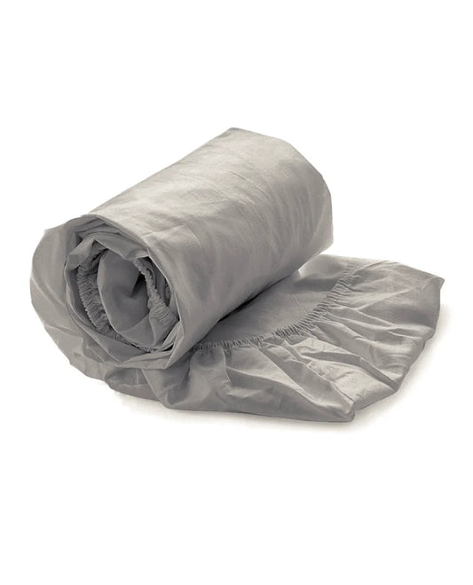 Glacier Grey Fitted Sheet - 100% Cotton Satin