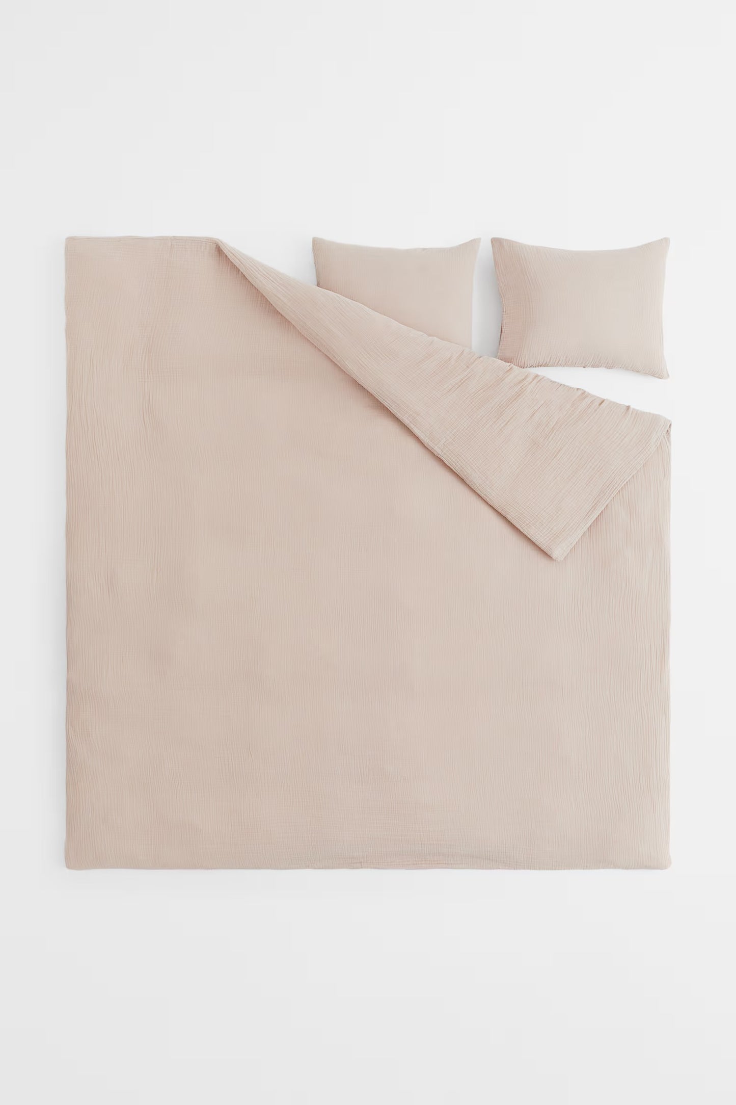 Blush Pink Premium Muslin Duvet Cover Set