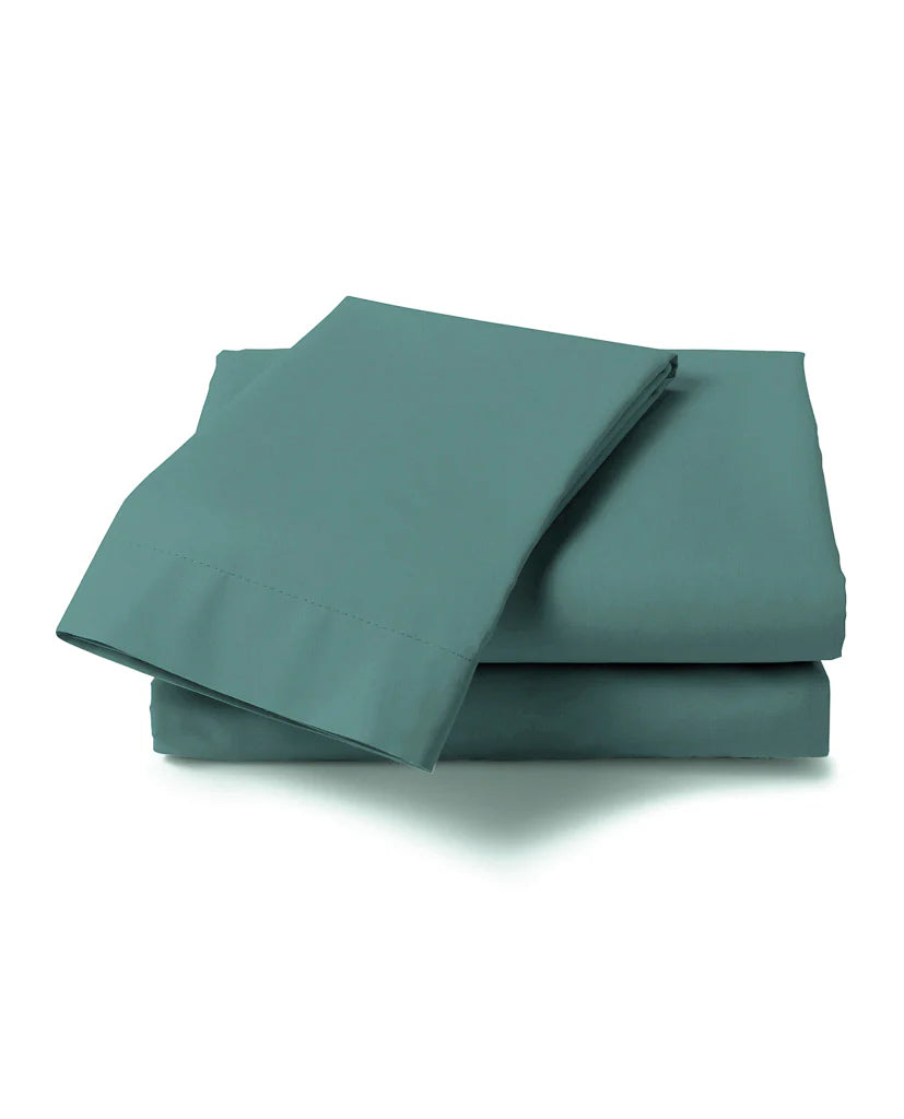 Mineral Green Flat Sheet - 100% Cotton Satin