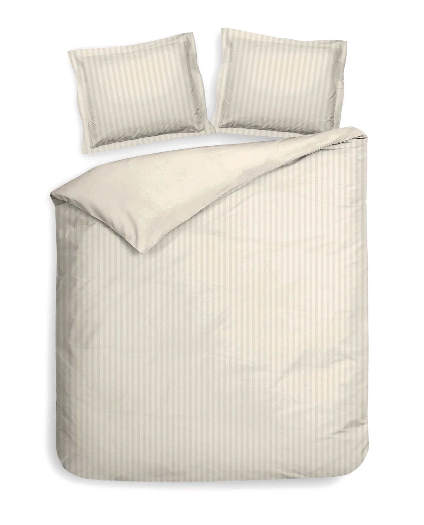 Off White Stripe Satin Duvet Cover Set