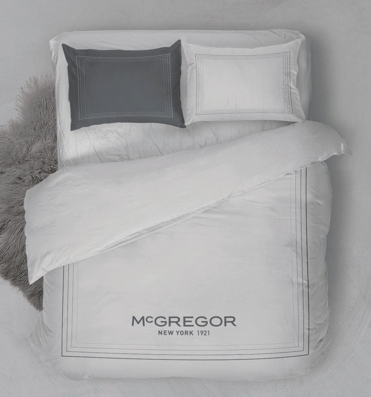 Harlem White Duvet Cover Set - 100% Cotton