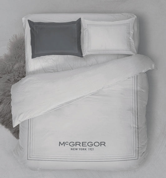 Harlem White Duvet Cover Set - 100% Cotton