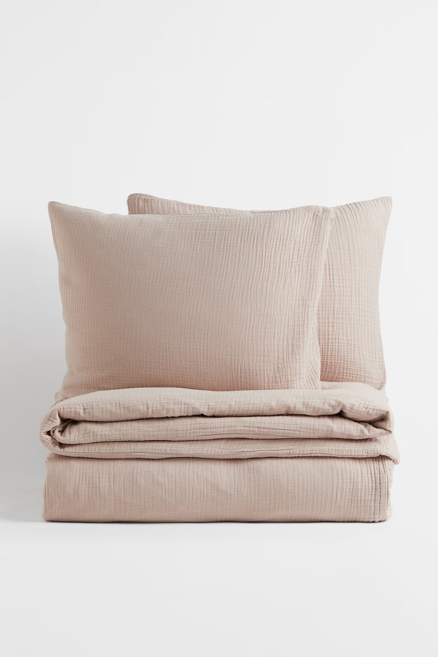 Blush Pink Premium Muslin Duvet Cover Set