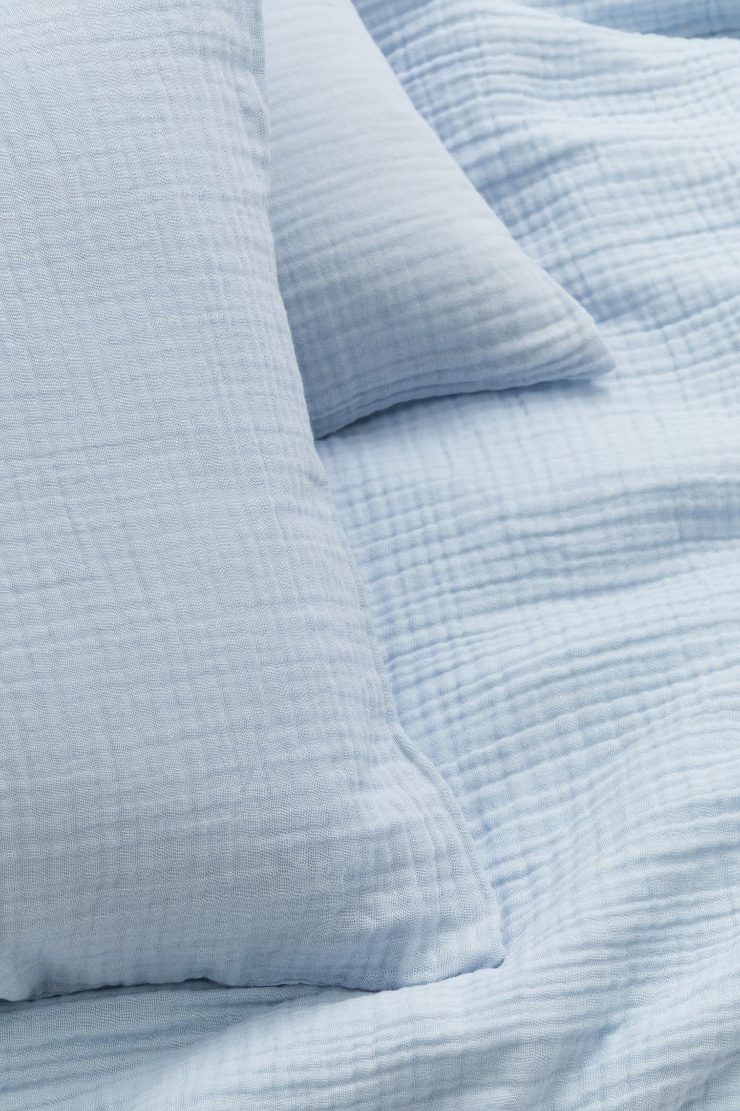 Sky Blue Premium Muslin Duvet Cover