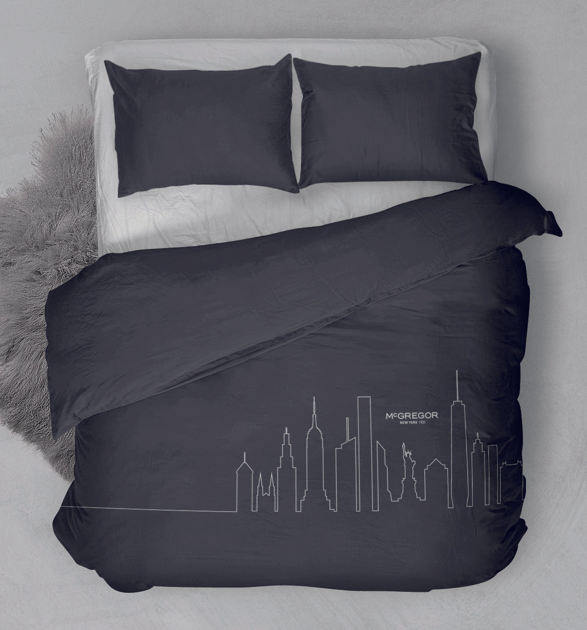 Skyline Anthracite Duvet Cover Set