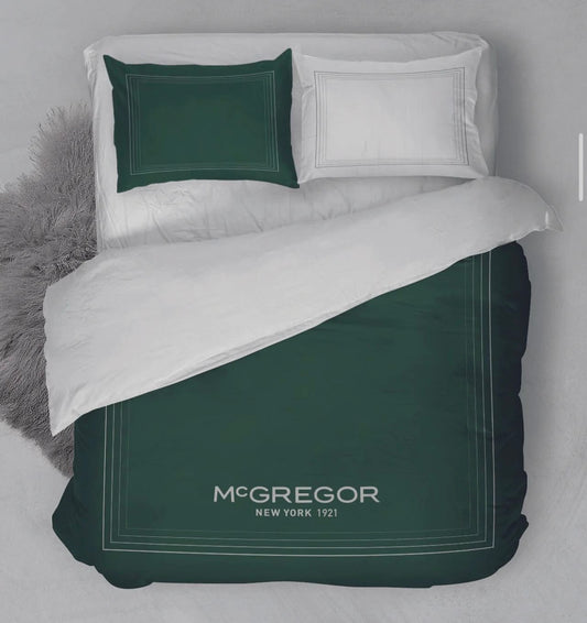 Harlem Green Stripe Duvet Cover Set - 100 % Cotton
