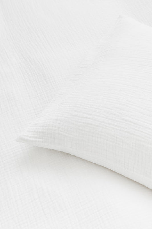 White Premium Muslin Duvet Cover Set