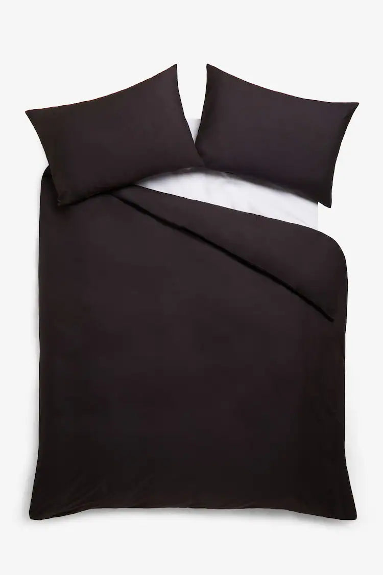 Plain Black PC Duvet Cover Set