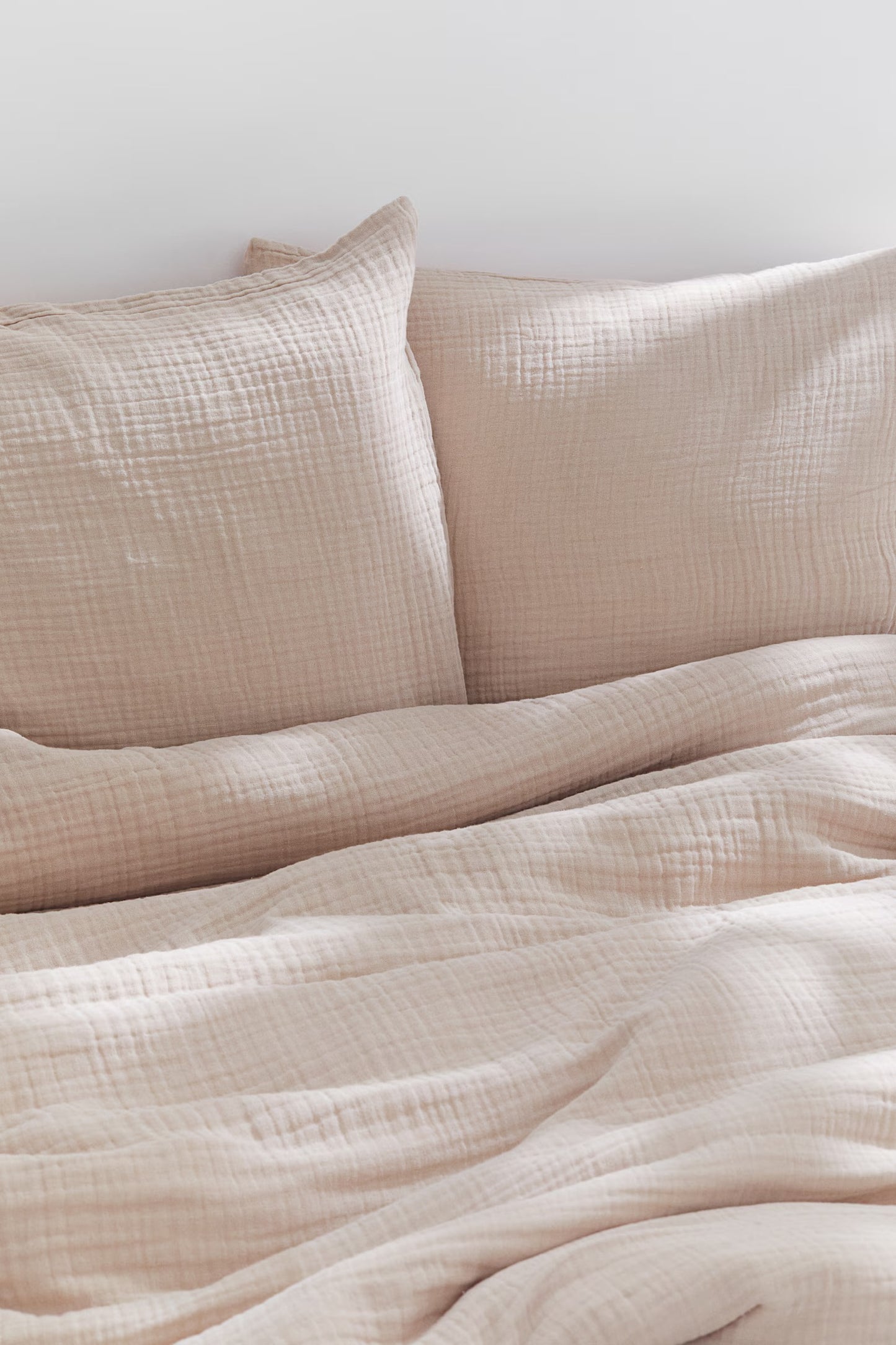 Blush Pink Premium Muslin Duvet Cover Set