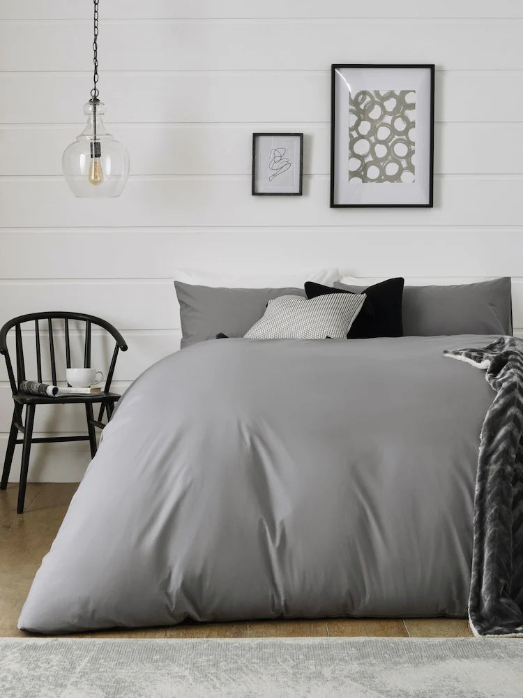 Plain Grey Duvet Cover Set - PC