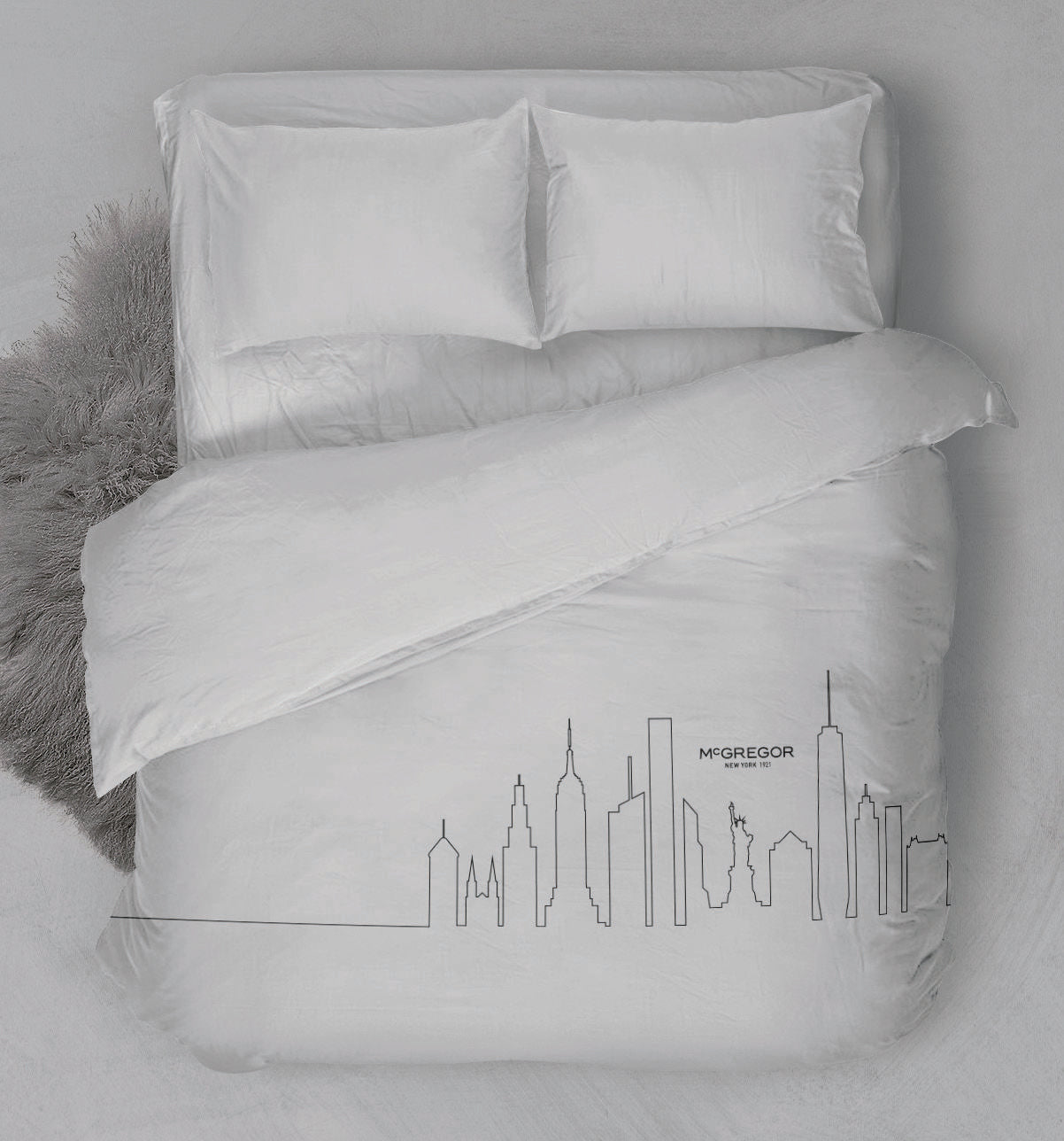 Skyline White Duvet Cover Set - PC