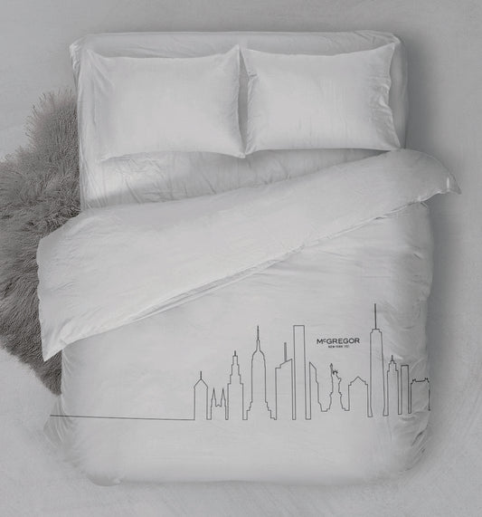 Skyline White Duvet Cover Set - PC