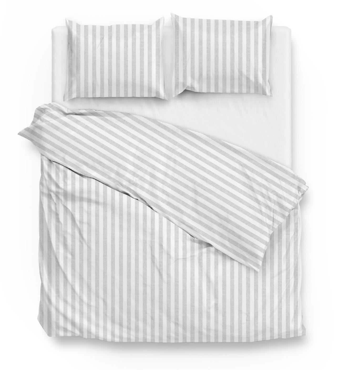 100% Cotton Grey Striped Duvet Cover Set