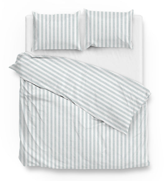 100% Cotton Mint Green Striped Duvet Cover Set