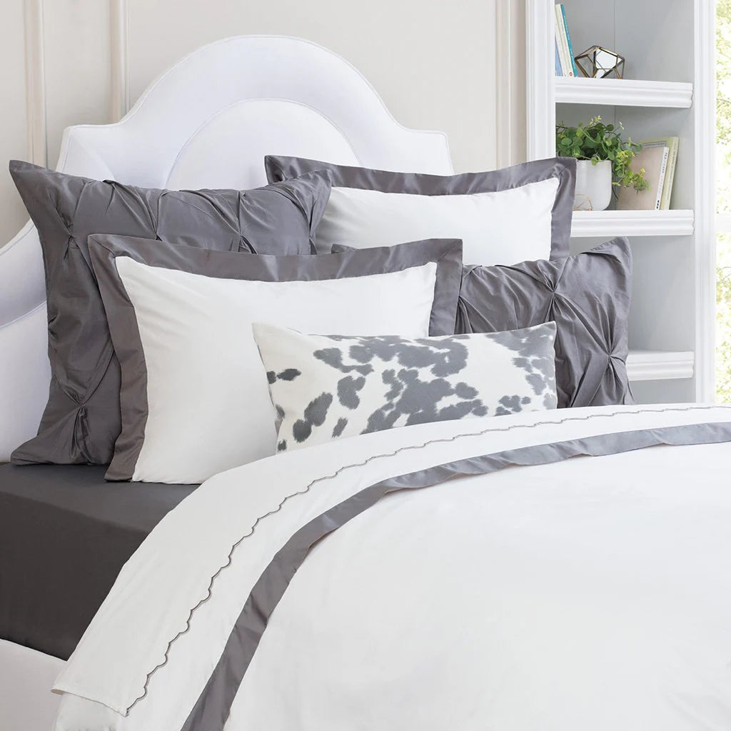 Noir Glacier Grey Line Satin Duvet Cover Set