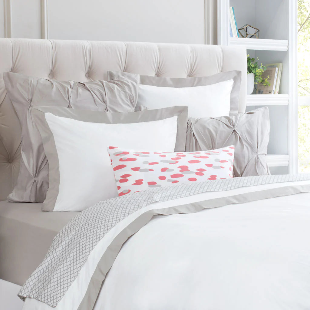 Noir Cloud Grey Line Satin Duvet Cover Set