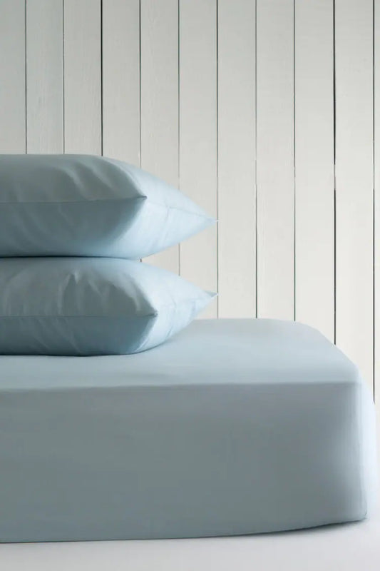 Sky Blue Flat Sheet Set