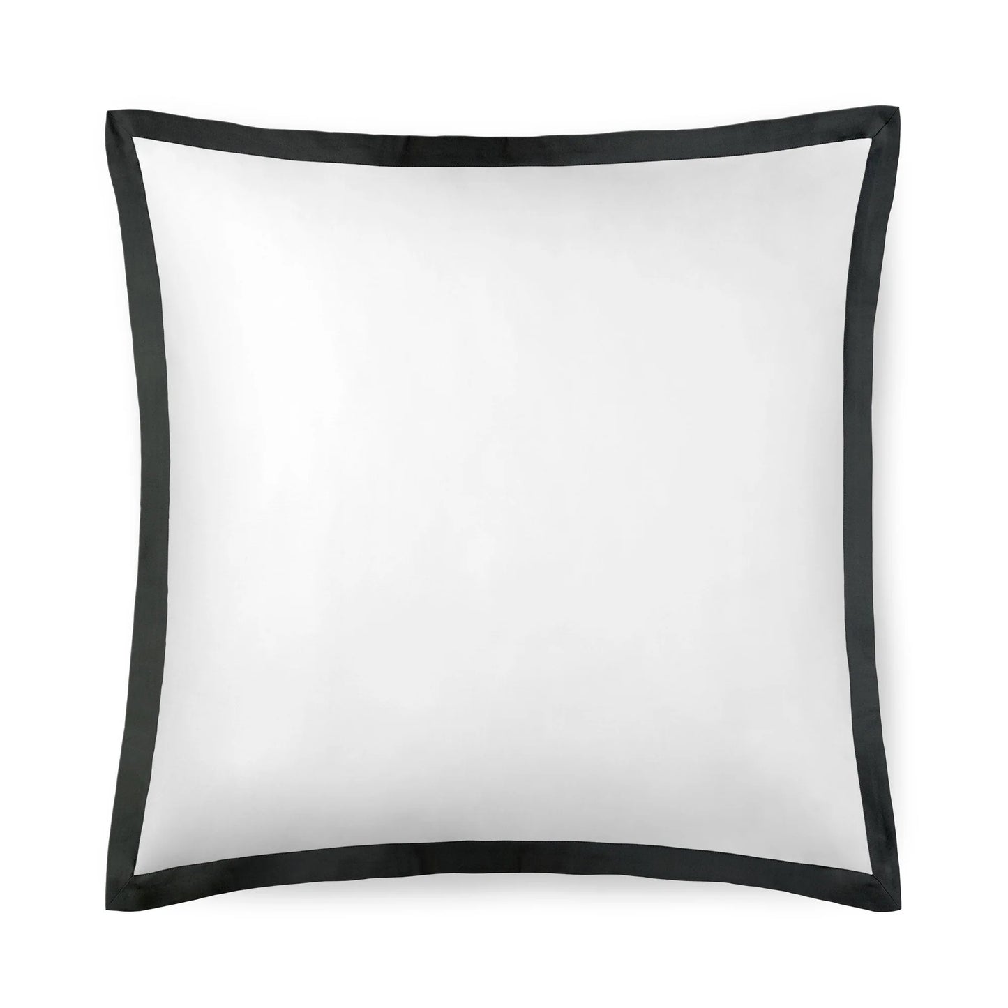 Noir Black Line Satin Euro Sham Pair