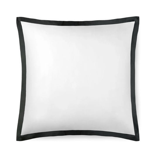 Noir Black Line Satin Euro Sham Pair