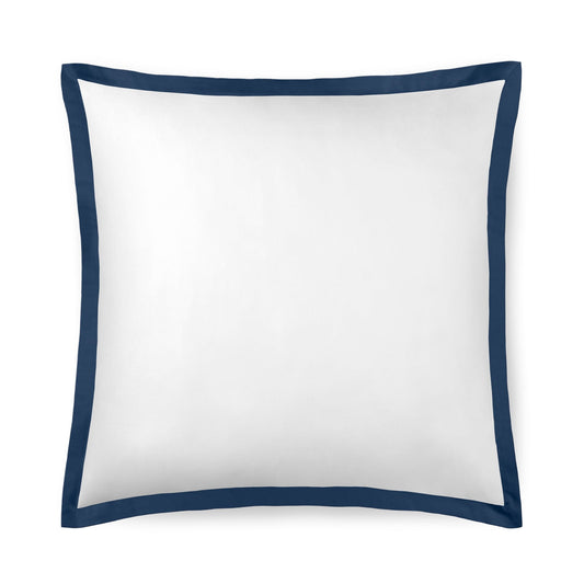 Noir Navy Blue Line Satin Euro Sham Pair