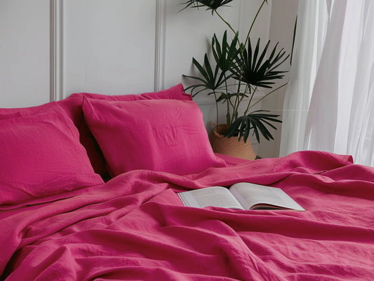 Hot Pink Flat Sheet Set