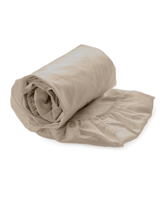 Sand Fitted Sheet - 100% Cotton Satin